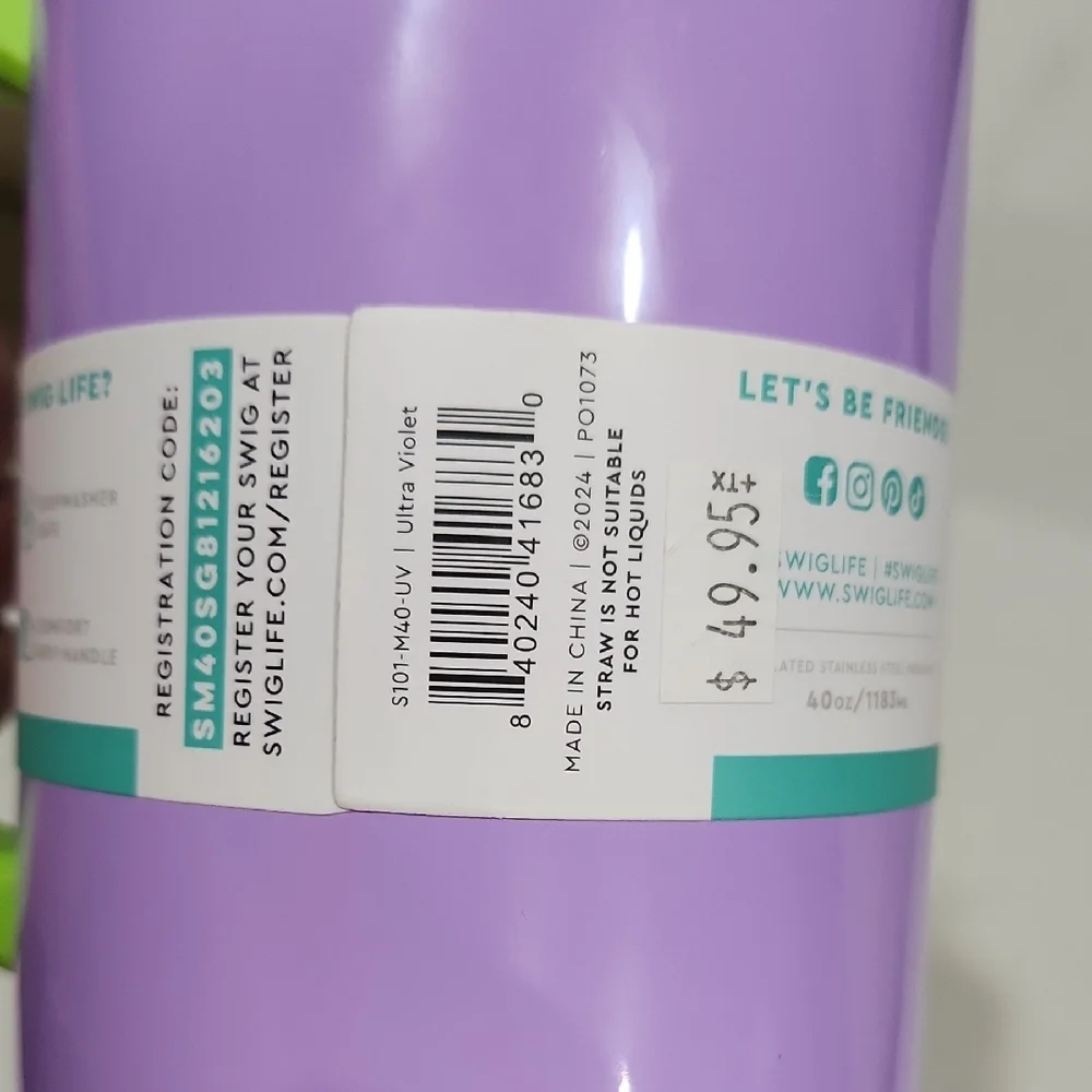 Purple and Green Travel Mug